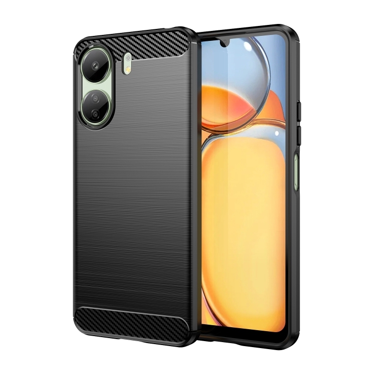 Xiaomi Redmi 13C Brushed Texture Carbon Fiber TPU Husa(Black)