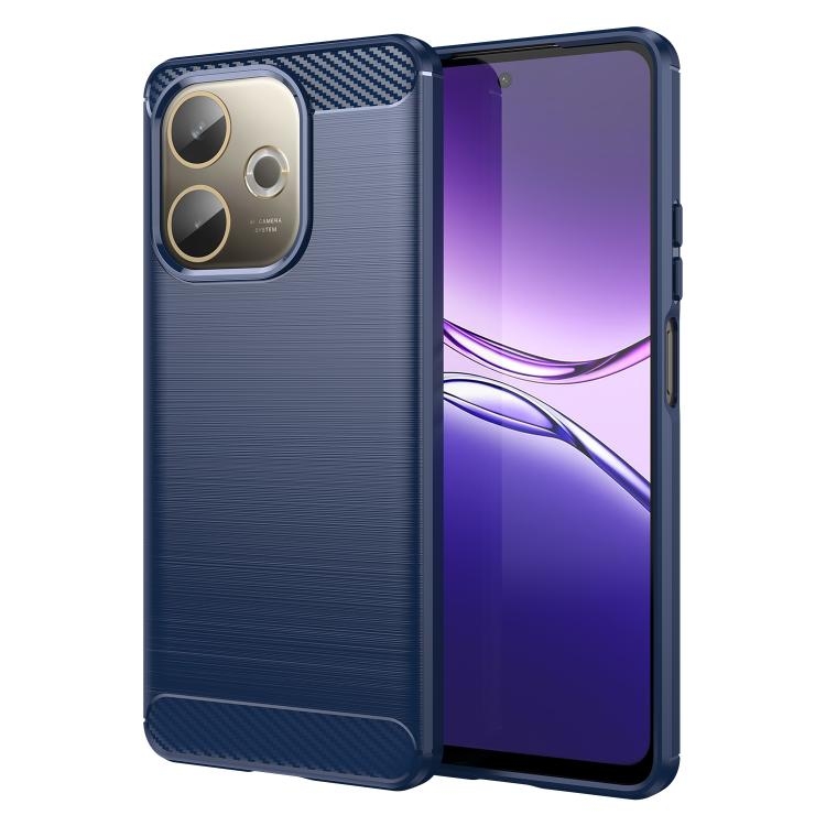 OPPO A5 Pro 4G Carbon Fiber Brushed Texture TPU Phone Husa (Blue)