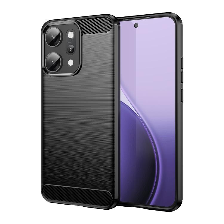 OPPO Reno14 Pro Global Carbon Fiber Brushed Texture TPU Phone Husa(Black)