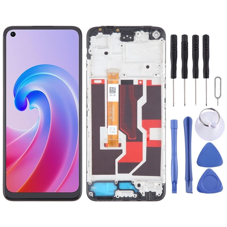LCD OPPO A96 4G BLACK WITH FRAME AAA