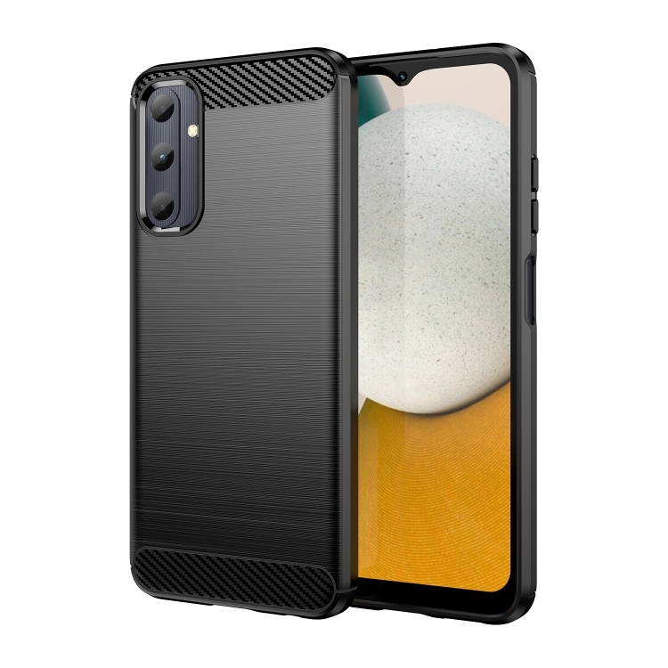 Samsung A05s Brushed Texture Carbon Fiber TPU Husa (Black)