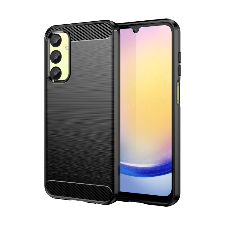 Samsung Galaxy A25 5G Brushed Texture Carbon Fiber TPU Phone Husa(Black)