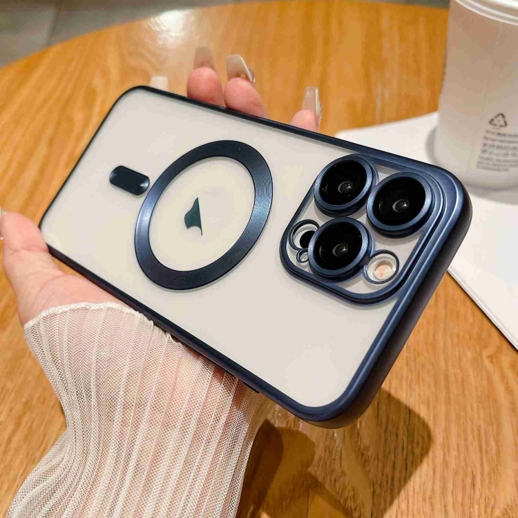 iPhone 14 Pro MagSafe Magnetic Frosted TPU Husa (Dark Blue)