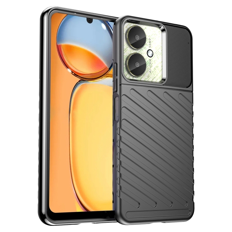 Xiaomi Redmi 13C Thunderbolt Shockproof Soft TPU Phone Husa (Black)