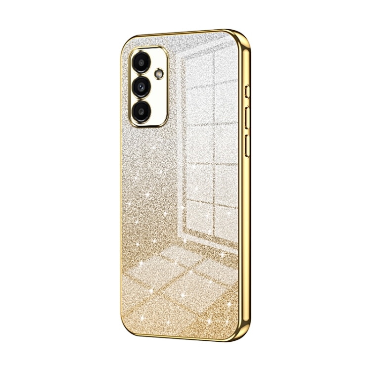 Samsung A13 5G / A04s Gradient Glitter Powder Electroplated Husa (Gold)