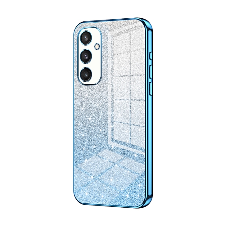 Samsung S24 5G Gradient Glitter Powder Electroplated Husa (Blue)