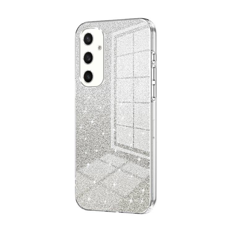 Samsung S24 5G Gradient Glitter Powder Electroplated Husa (Transparent)