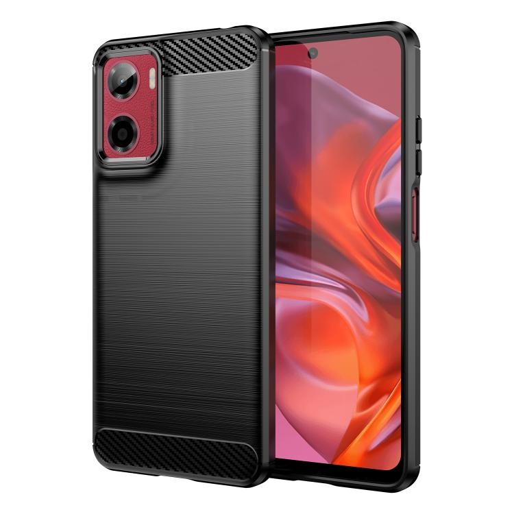 Motorola Moto G05 Carbon Fiber Brushed Texture TPU Phone Husa (Black)
