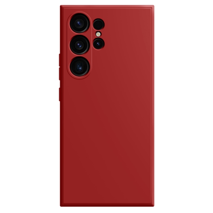 Samsung S24 Ultra 5G Imitation Liquid Silicone Husa (Dark Red)