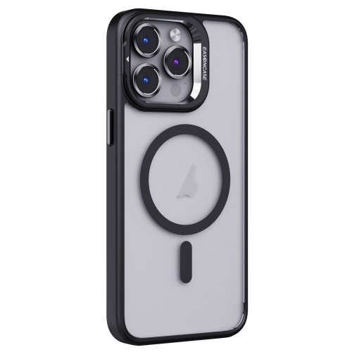 iPhone 15 Pro Max Invisible Lens Holder PC + TPU Frosted MagSafe Husa (Black)