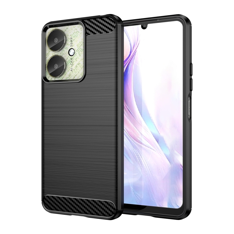 Xiaomi Redmi 13C 4G Brushed Texture Carbon Fiber TPU Phone Husa (Black)