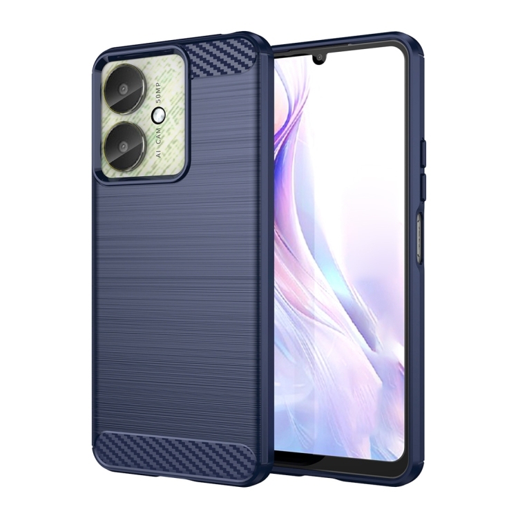 Xiaomi Redmi 13C 4G Brushed Texture Carbon Fiber TPU Phone Husa (Blue)
