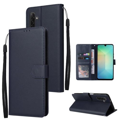 Samsung A26 5G 3-Card Slots Multifunctional Piele Husa (Dark Blue)