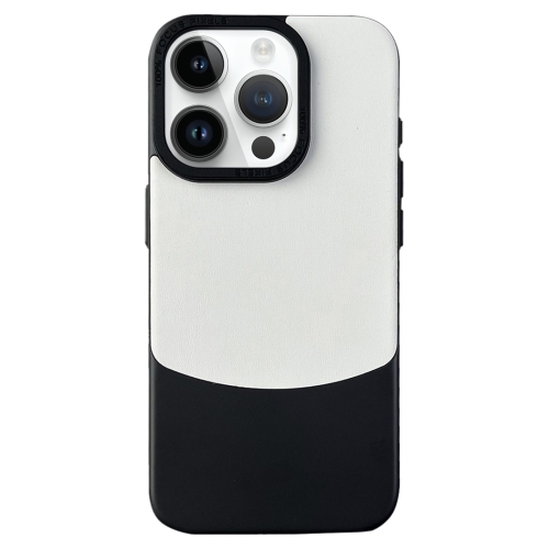 iPhone 14 Pro Max Napa Texture PC + Piele Husa (Panda Black)