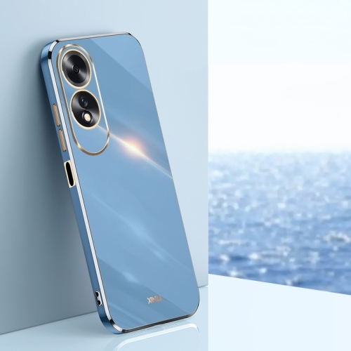 OPPO A60 4G XINLI Straight 6D Plating Gold Edge TPU Husa (Celestial Blue)