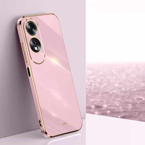 OPPO A60 4G XINLI Straight 6D Plating Gold Edge TPU Husa (Cherry Purple)