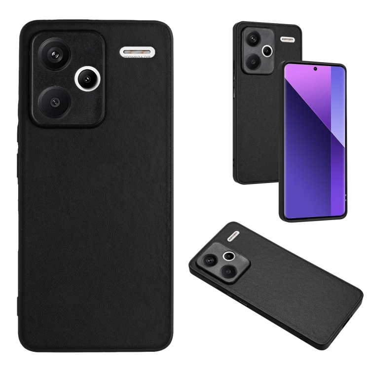 Xiaomi Redmi Note 13 Pro+ Global R20 Leather Pattern Phone Single husa(Black)