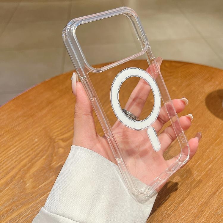 iPhone 17 Pro Large Hole Camera MagSafe Magnetic Clear Acrylic TPU Husa (Transparent)