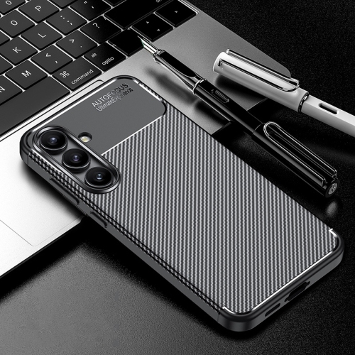 Samsung Galaxy S24 FE 5G Carbon Fiber Texture Shockproof TPU Phone Husa (Black)