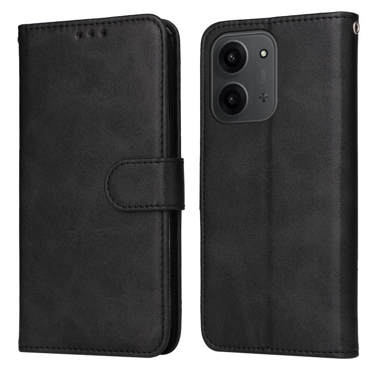 Redmi 15C 4G 171.5mm / Xiaomi Poco C85 4G Classic Calf Texture Carte Piele Phone Husa (Black)