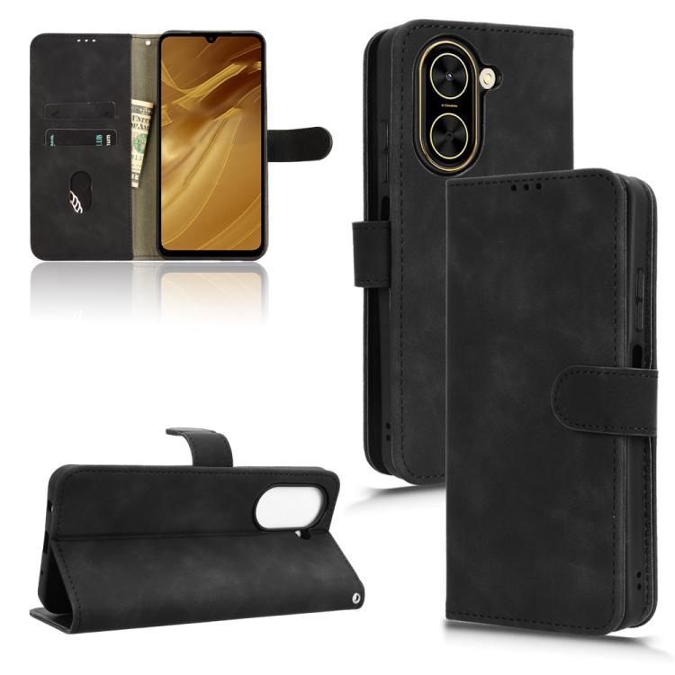 Redmi A5 4G 173.3mm Skin Feel Magnetic Carte Piele Phone Husa (Black)