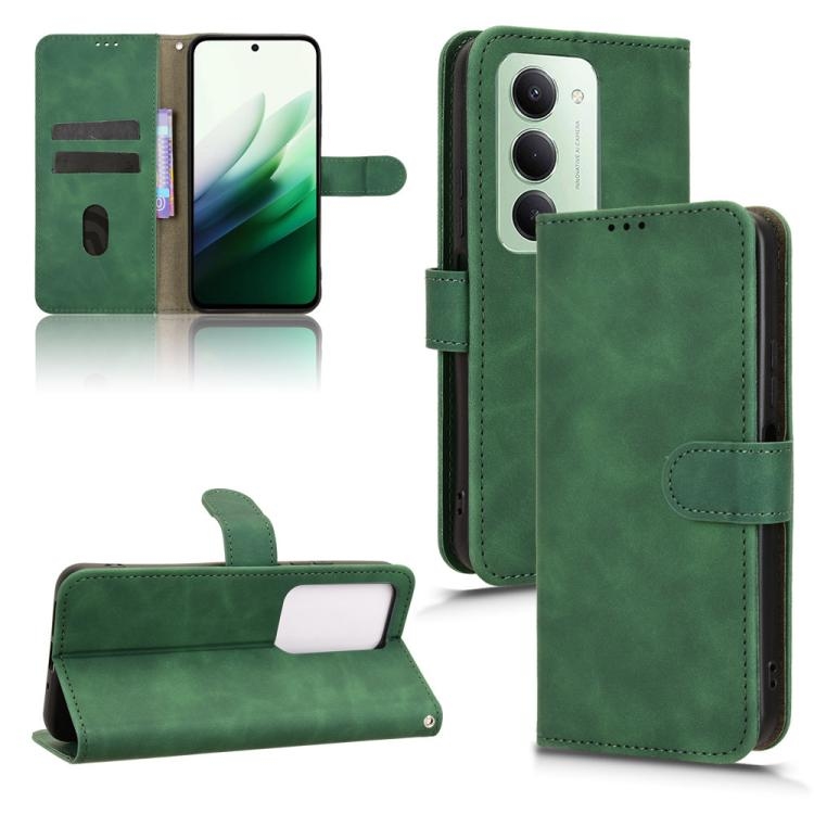 Redmi 15 5G / 4G EU 171mm Skin Feel Magnetic Carte Piele Phone Husa (Green)