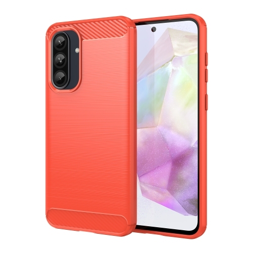 Samsung A36 5G Carbon Fiber Brushed Texture TPU Husa (Red)