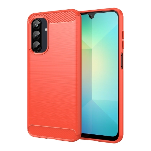 Samsung A26 5G Carbon Fiber Brushed Texture TPU Husa (Red)