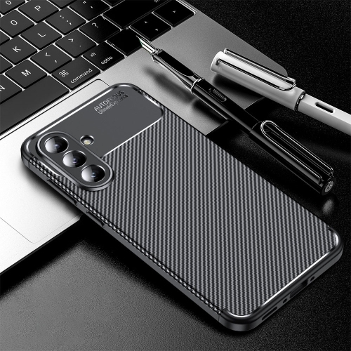 Samsung A56 5G Carbon Fiber Texture Shockproof TPU Husa (Black)