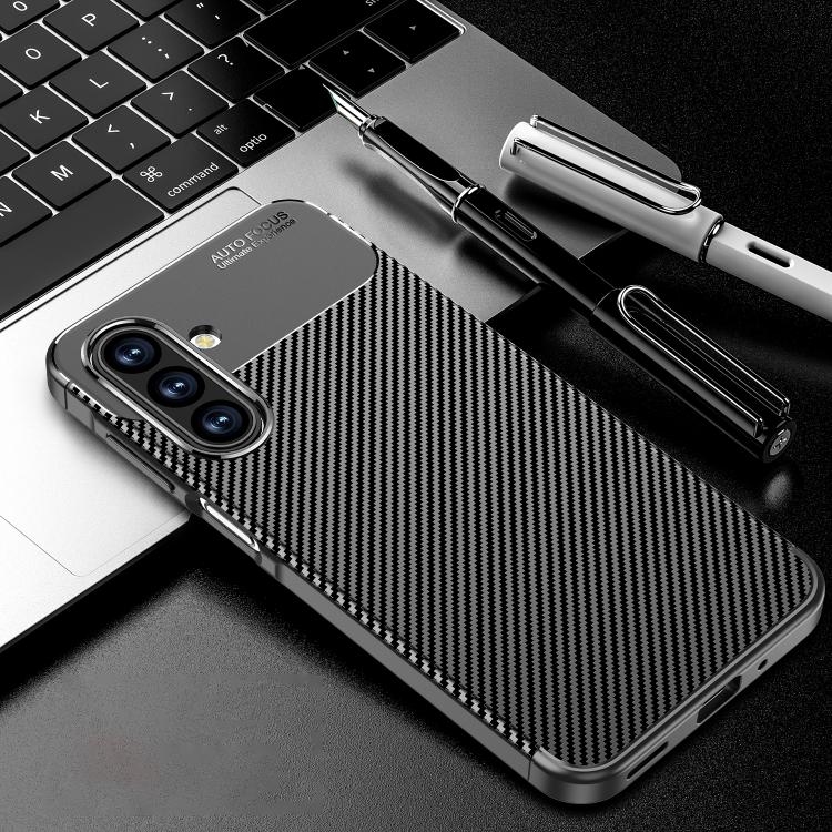 Samsung A17 5G Carbon Fiber Texture Shockproof TPU Phone Husa (Black)