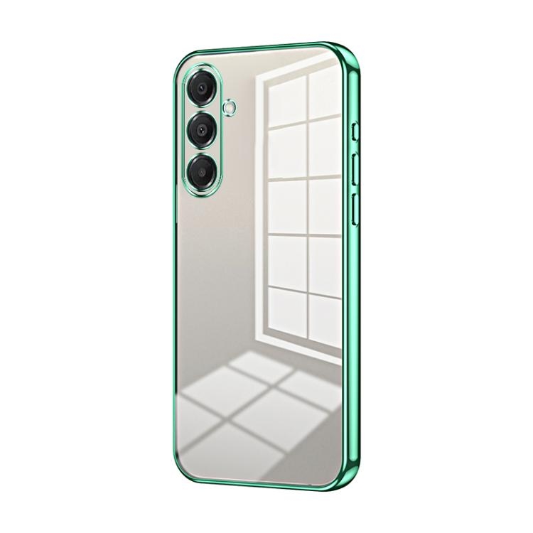 Samsung A17 Transparent Plating Fine Hole Phone Husa (Green)