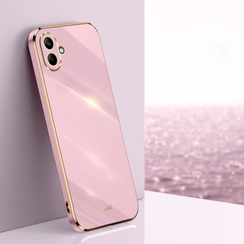 Samsung A06 4G XINLI Straight Edge 6D Electroplate TPU Husa (Cherry Purple)