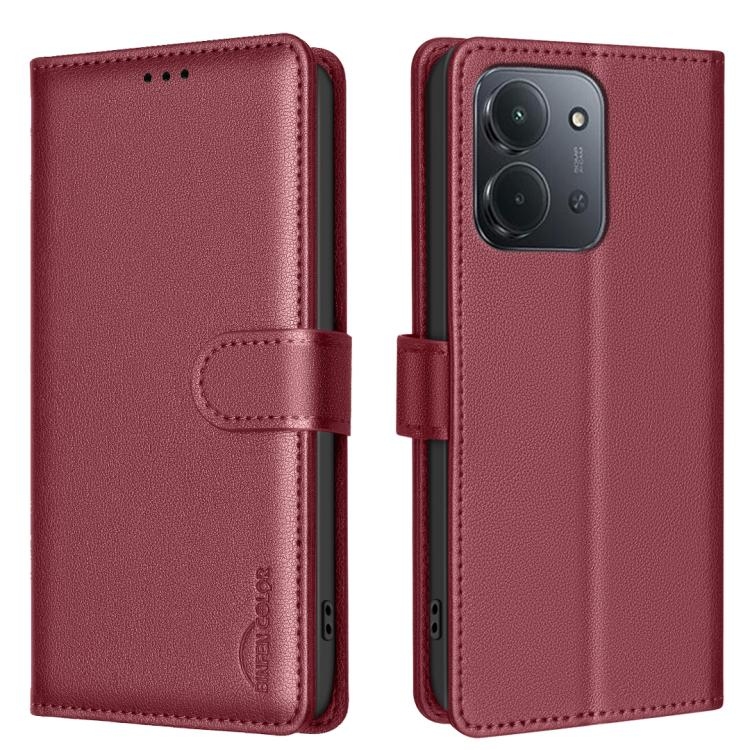 Redmi 15C 5G / 4G EU 173mm / Poco C85 5G Litchi Texture RFID Anti-theft Piele Phone Husa (Red)
