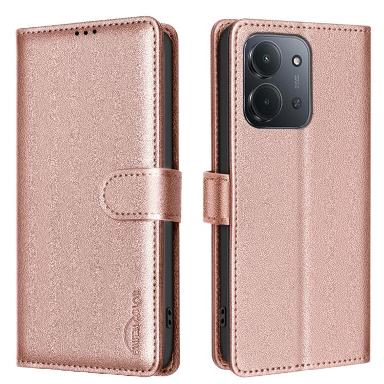Redmi 15C 5G / 4G EU 173mm / Poco C85 5G Litchi Texture RFID Anti-theft Piele Phone Husa (Gold)