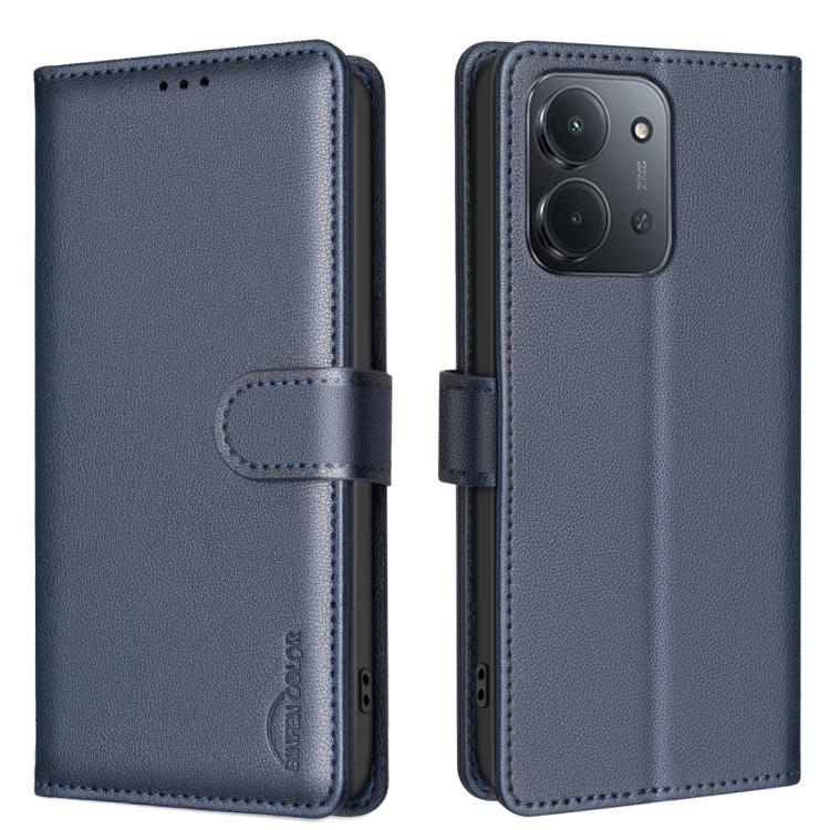 Redmi 15C 5G / 4G EU 173mm / Poco C85 5G Litchi Texture RFID Anti-theft Piele Phone Husa (Blue)