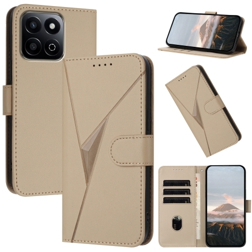 Honor 200 Smart 5G Global Triangle Pattern Buckle Clasp Piele Phone Husa (Gold)