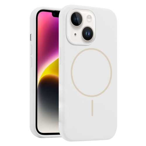 iPhone 14 Liquid Silicone MagSafe Phone Husa (White)