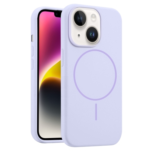 iPhone 14 Liquid Silicone MagSafe Phone Husa (Lilac)