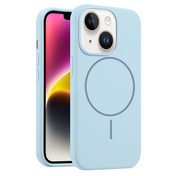 iPhone 14 Liquid Silicone MagSafe Phone Husa(Blue)