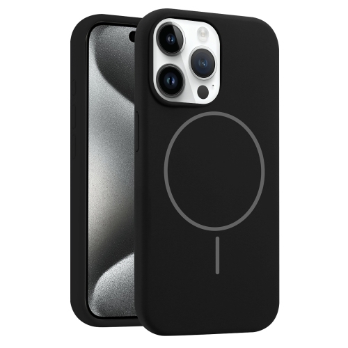 iPhone 15 Pro Liquid Silicone MagSafe Husa (Black)