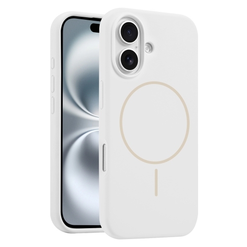 iPhone 16 Liquid Silicone MagSafe Phone Husa (White)