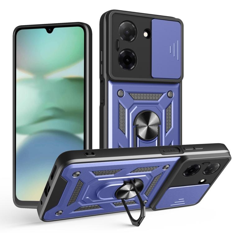 Redmi A5 4G 173.3mm Sliding Camera Cover Design TPU+PC Phone Husa (Blue)