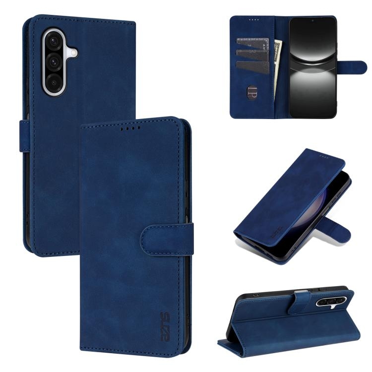 Samsung A17 4G / 5G AZNS Skin Feel Calf Texture Carte Piele Phone Husa (Blue)