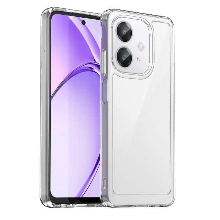 OPPO A3 4G / A40 / A40m / A60 Colorful Series Acrylic Hybrid TPU Phone Husa (Transparent)