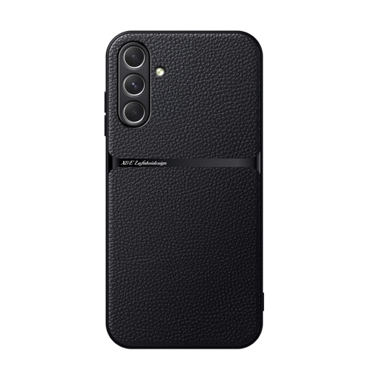 Samsung Galaxy A36 Litchi Piele Magnetic Full Coverage Shockproof Phone Husa (Black)