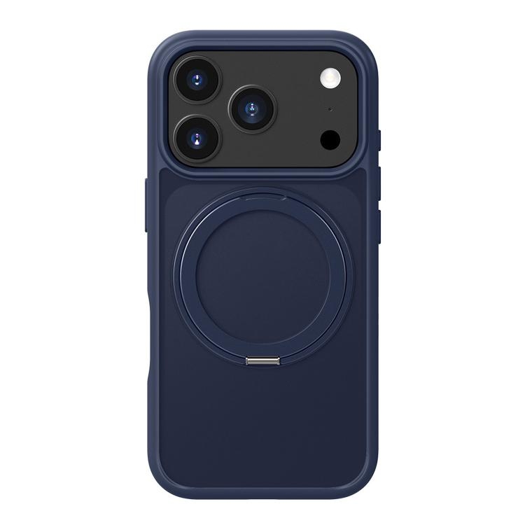 iPhone 17 Pro Kalebol Frosted MagSafe Holder Acrylic Hybrid TPU Phone Husa (Navy Blue)