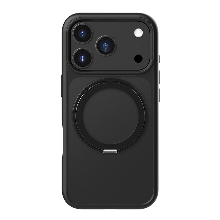 iPhone 17 Pro Kalebol Frosted MagSafe Holder Acrylic Hybrid TPU Phone Husa (Black)