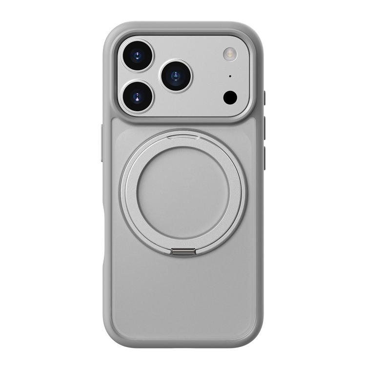 iPhone 17 Pro Kalebol Frosted MagSafe Holder Acrylic Hybrid TPU Phone Husa (Cobble Grey)