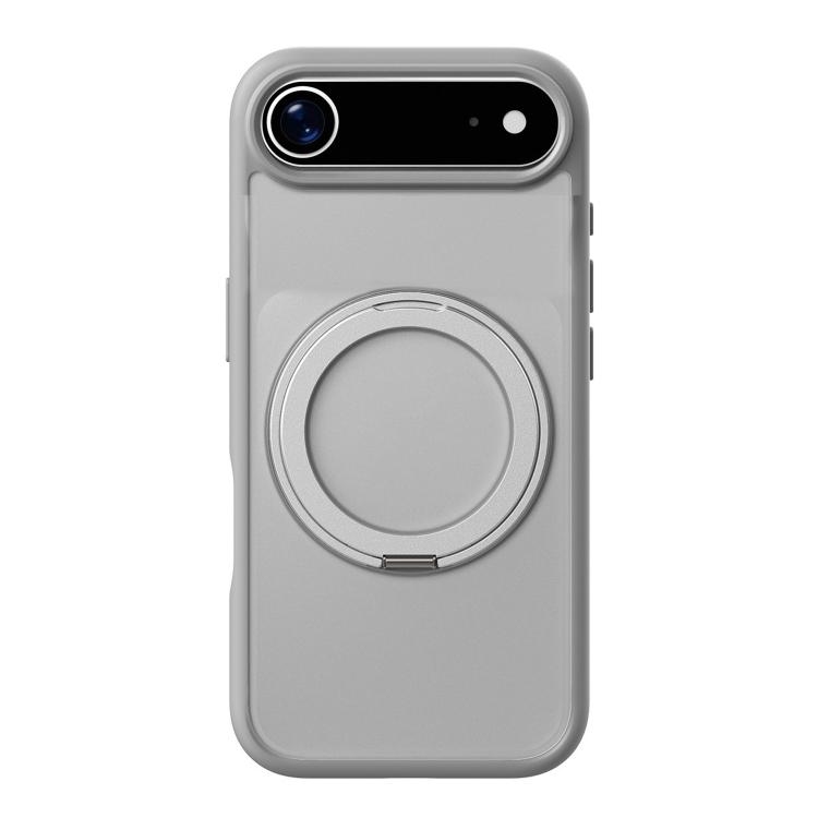 iPhone 17 Air Kalebol Frosted MagSafe Holder Acrylic Hybrid TPU Phone Husa (Cobble Grey)