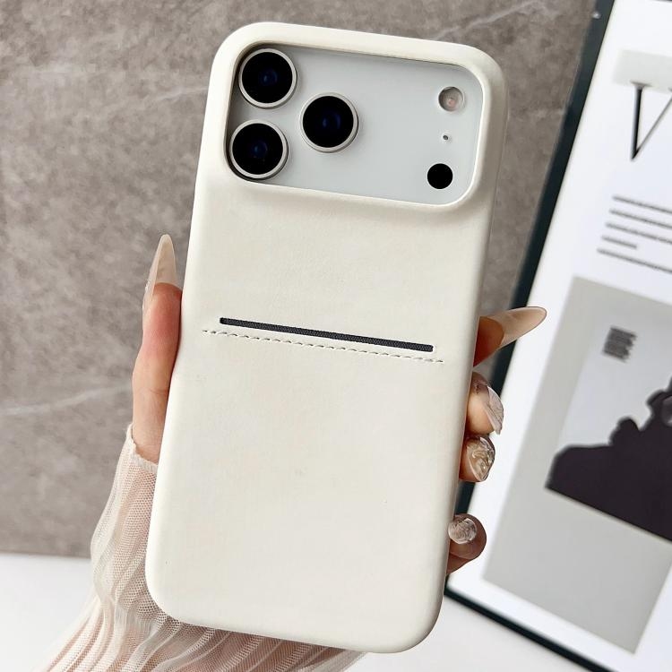 iPhone 17 Pro Skin Feel Sheepskin Card Slot Phone Husa (White)